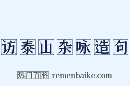 访泰山杂咏造句是什么意思的图片